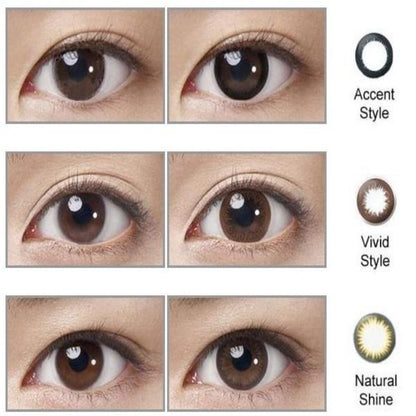 Before and after: Accent Style, Vivid Style and Natural Shine on the eye