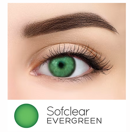 Gelflex Softclear Enhance in Evergreen, worn on the eye